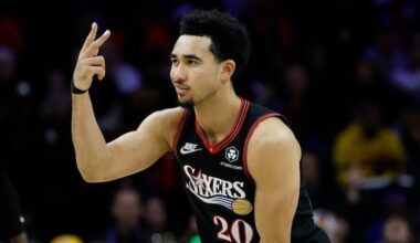 Sixers guard Jared McCain finished with a season-high 15 points on Sunday.