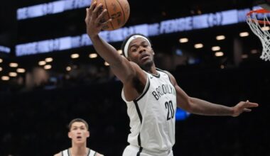 Day'Ron Sharpe sidelined with glute contusion as Nets recall Danny Wolf