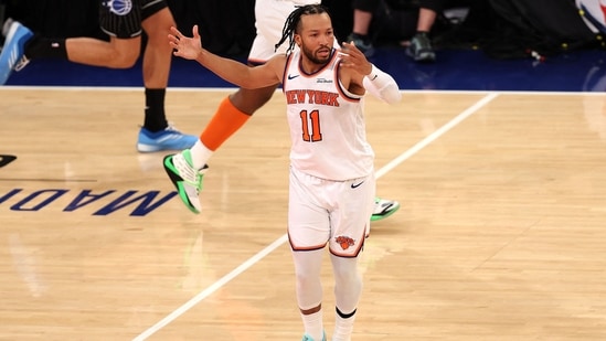 Jalen Brunson had sustained a right ankle sprain in the 2024-2025 season.(Getty Images via AFP)