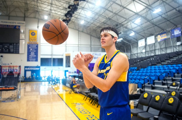 Santa Cruz Warriors Alex Toohey during the team's media day at Kaiser Permanente Arena in Santa Cruz, Calif., on Monday, Nov. 3, 2025. (Doug Duran/Bay Area News Group)