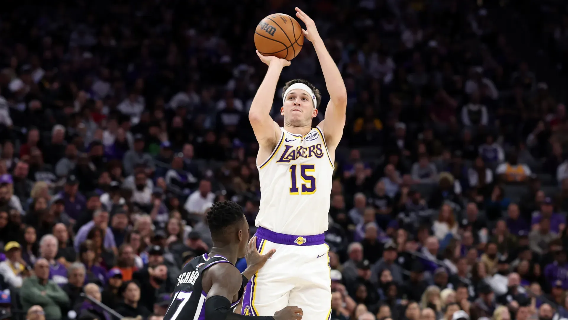 Austin Reaves in action during the game against the Kings. (Getty Images)