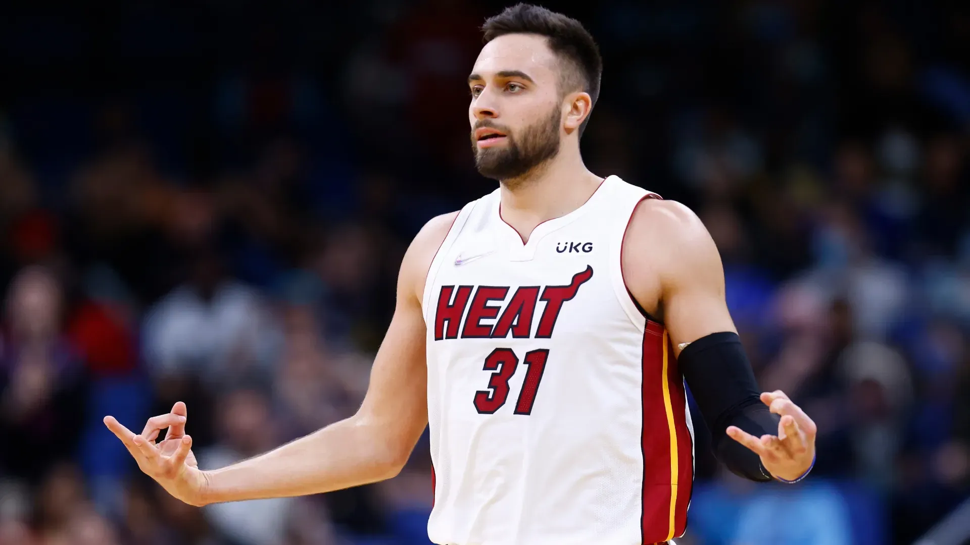 Max Strus #31 of the Miami Heat in 2021. (Source: Michael Reaves/Getty Images)