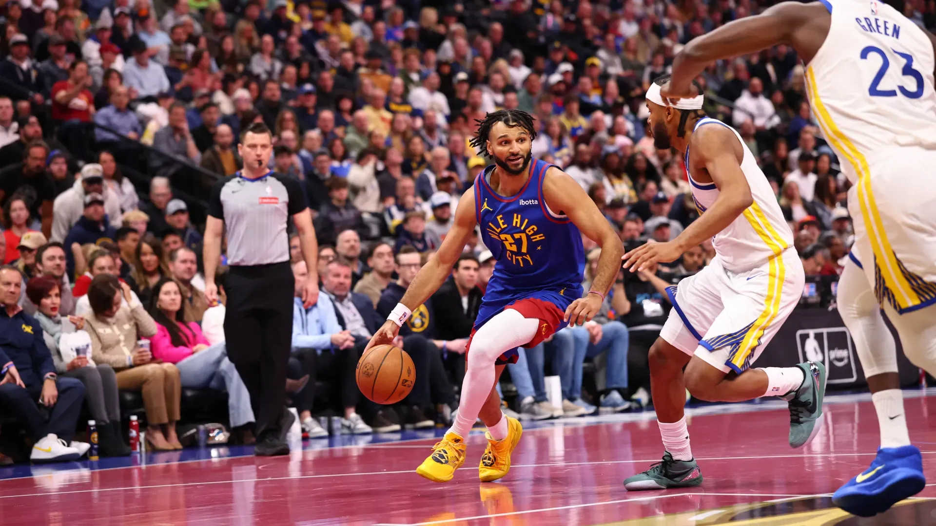 Jamal Murray during Nuggets’ win over Warriors. (Getty Images)