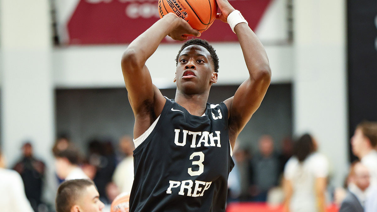 Utah Prep's AJ Dybantsa, of Brockton, during a game vs. Montverde Academy the HoopHall Classic at Springfield College on Sunday, Jan. 19, 2025.