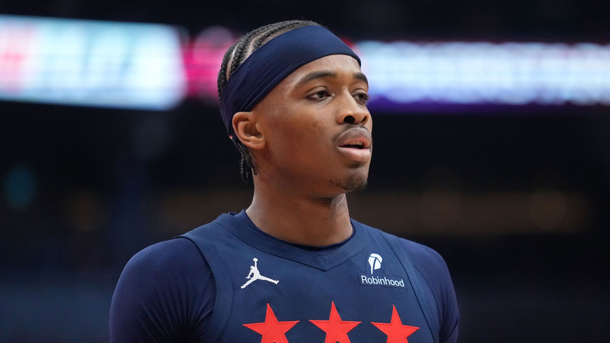 Washington Wizards forward Bilal Coulibaly (0) during a a game against the Toronto Raptors at Scotiabank Arena.
