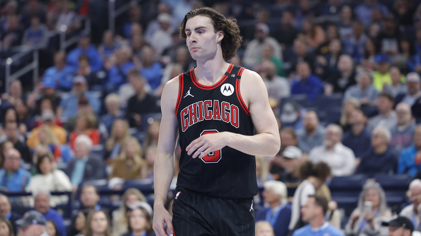 Bulls guard Josh Giddey (3) stands during the first quarter against the Oklahoma City Thunder at Paycom Center