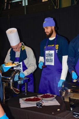 Pacers Sports & Entertainment (PS&E) Community event, feeding members of the Indianapolis community, in November of 2025 at Gainbridge Fieldhouse. Photo taken by Tiffany Nmose.