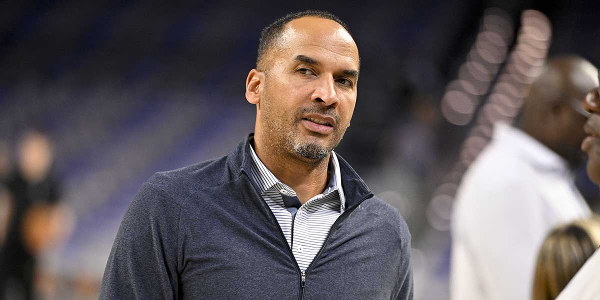 Dallas Mavericks general manager Nico Harrison looks on before the game against the Oklahoma City Thunder at Dickie's Arena.