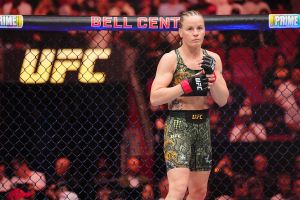 MONTREAL, QUEBEC - MAY 10: Valentina Shevchenko of Kyrgyzstan prepares to face Manon Fiorot of France in the UFC flyweight championship bout during the UFC 315 event at Bell Centre on May 10, 2025 in Montreal, Quebec. (Photo by Chris Unger/Zuffa LLC)