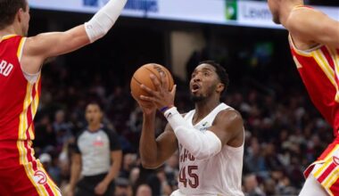 Donovan Mitchell scores 37 points as Cavaliers down Young-less Hawks 117-109