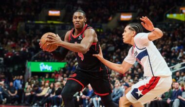 RJ Barrett (knee sprain) exits Toronto Raptors’ win over Brooklyn Nets