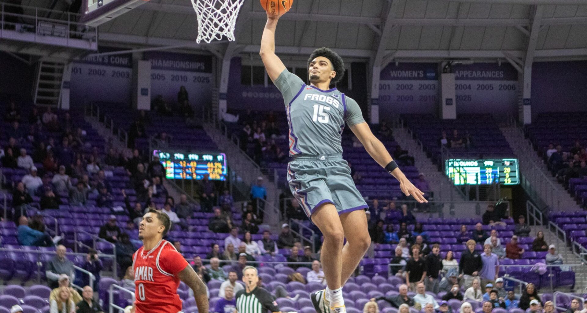 A late surge helps TCU men's basketball secure a 78-65 win against Lamar