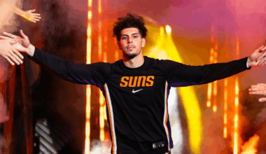 Oct 22, 2025; Phoenix, Arizona, USA; Phoenix Suns guard Koby Brea against the Sacramento Kings at the Mortgage Matchup Center. Mandatory Credit: Mark J. Rebilas-Imagn Images