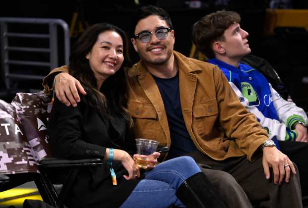 Actor Randall Park, right, along with Jae Suh Park pose...