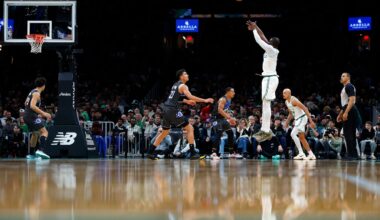 Jaylen Brown (shooting) and the Celtics are 9-8 this season.