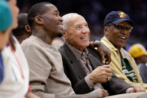 FILE – Retired NBA player Jamal Crawford, left, and former...