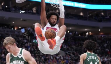 Cunningham helps Pistons breeze past Bucks 129-116 for 12th consecutive victory
