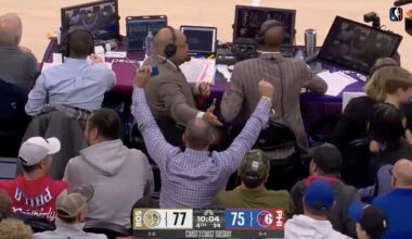 Mike Tirico turned around mid-game to interview screaming 76ers fan