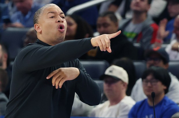 LA coach Tyronn Lue yells during the L.A. Clippers at...