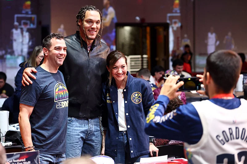 Aaron Gordon shared his philosophy of life: "To be human is to be creative." He also took time to greet fans and pose for photos during the Soleful Connections event that underscored the health benefits of art and creativity. Clarkson Creative Photography, for UCHealth.