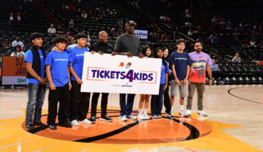 Suns free tickets program Tickets4Kids underprivileged youth 2025-26 season...