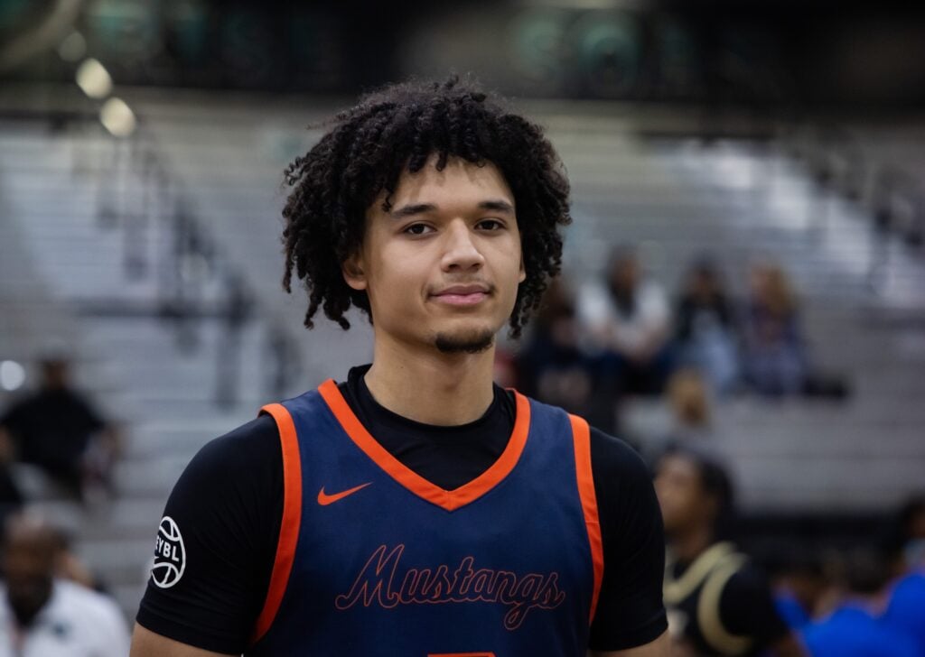 Roosevelt High School (CA) guard Brayden Burries (5) against Sandra Day OÕConnor High School (AZ) during the Hoophall West High School Invitational at Highland High School. 