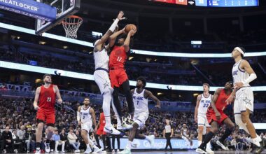 Nov 10, 2025; Orlando, Florida, USA; Portland Trail Blazers guard Shaedon Sharpe (17) drives to the basket against the Orlando Magic in the second quarter at Kia Center. Mandatory Credit: Nathan Ray Seebeck-Imagn Images