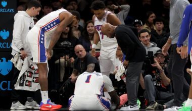 Instant observations: Andre Drummond goes down with knee injury, putting a damper on Sixers' 10th win of season