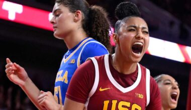 UConn Huskies head coach Dan Hurley talks with an official as they take on the Columbia Lions at Harry A. Gampel Pavilion.