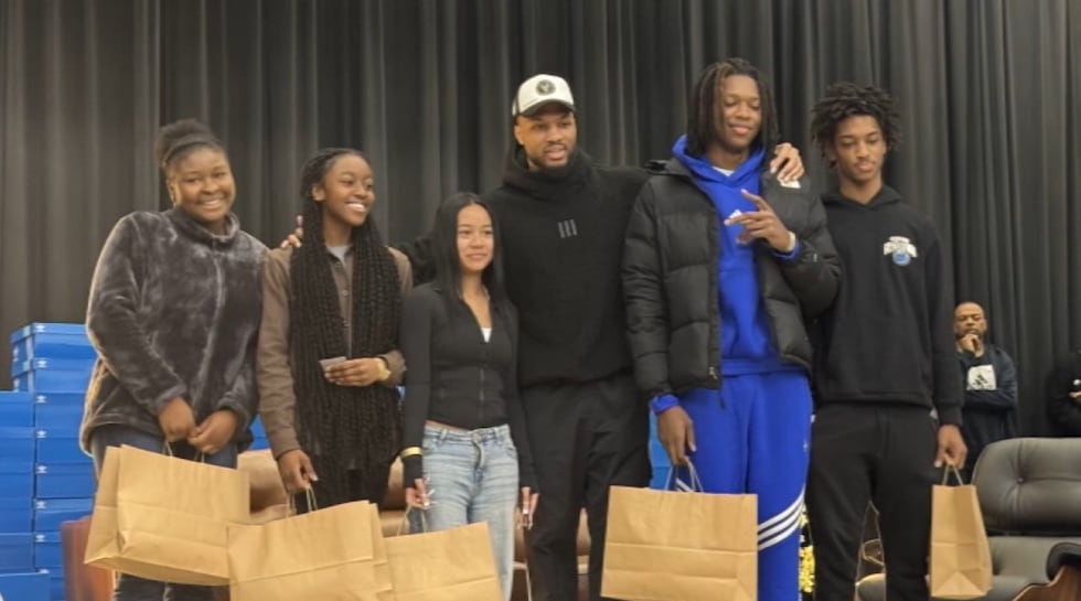 Damian Lillard with scholarship recipients