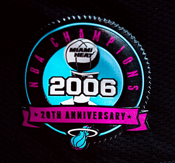 The commemorative patch to be worn on Heat uniforms this season, (Miami Heat courtesy)