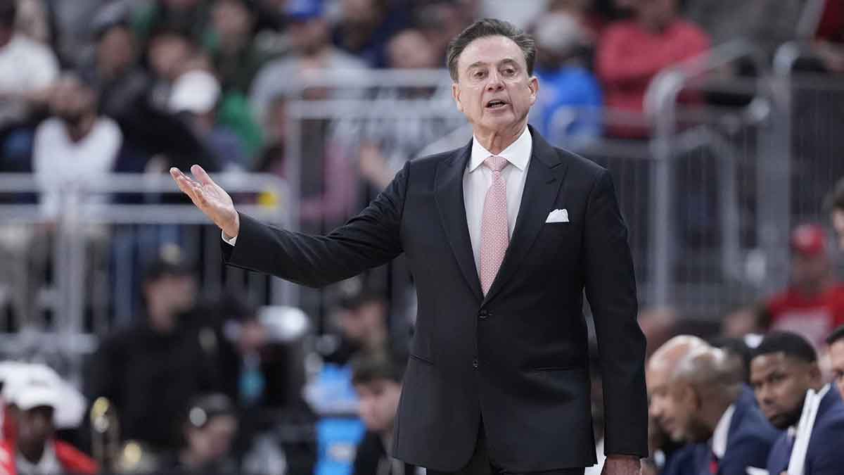St. John's Red Storm head coach Rick Pitino during the second half of a second round men’s NCAA Tournament game against the Arkansas Razorbacks at Amica Mutual Pavilion.