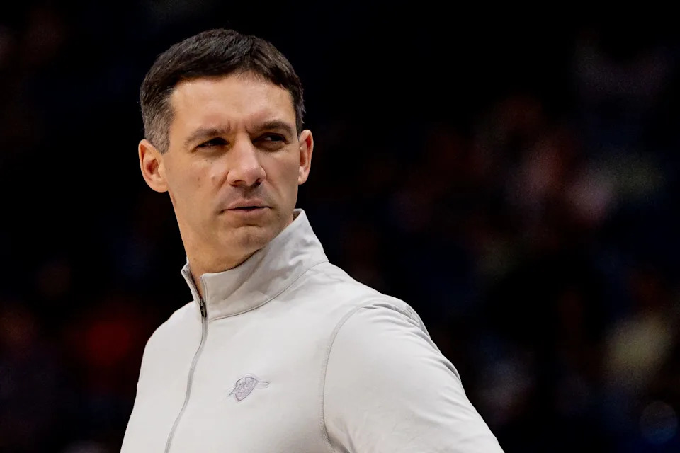 Nov 17, 2025; New Orleans, Louisiana, USA; Oklahoma City Thunder Head Coach Mark Daigneault looks on against the New Orleans Pelicans during the first half at Smoothie King Center. Mandatory Credit: Stephen Lew-Imagn Images