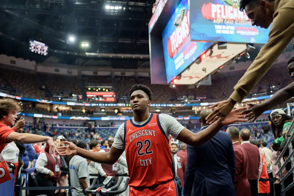 New Orleans Pelicans center Derik Queen (22)Matthew Hinton-Imagn Images