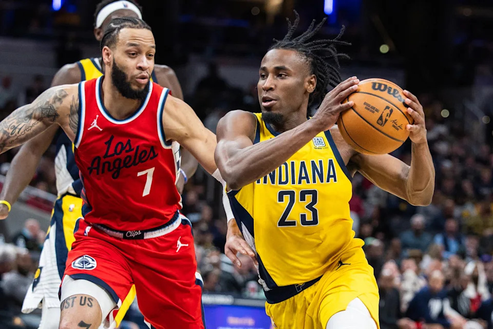 Indiana Pacers forward Aaron Nesmith (23)© Trevor Ruszkowski-Imagn Images