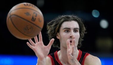 Josh Giddey triple double against New York Knicks, result, scores, Aussie third behind Michael Jordan and Scottie Pippen for Chicago Bulls, reaction, video