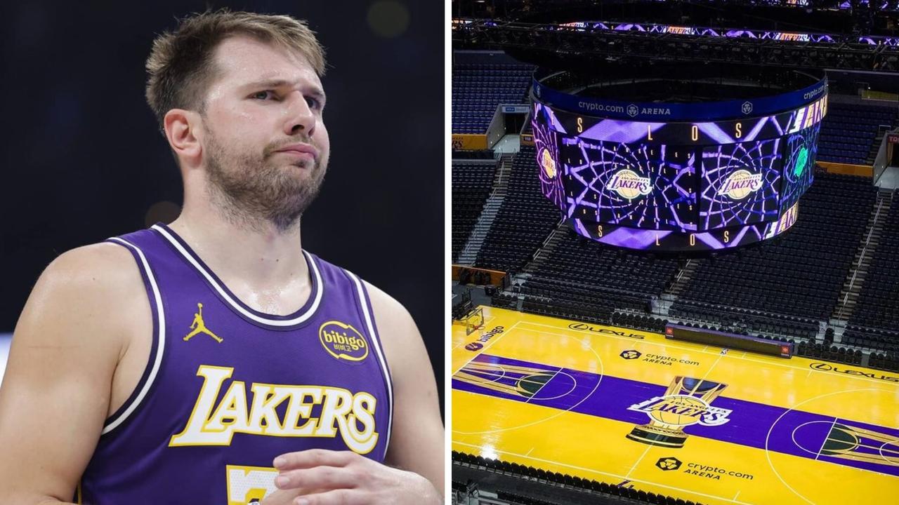 Los Angeles Lakers court deemed unplayable, oily and slippery surface, Luka Doncic complaint, NBA Cup