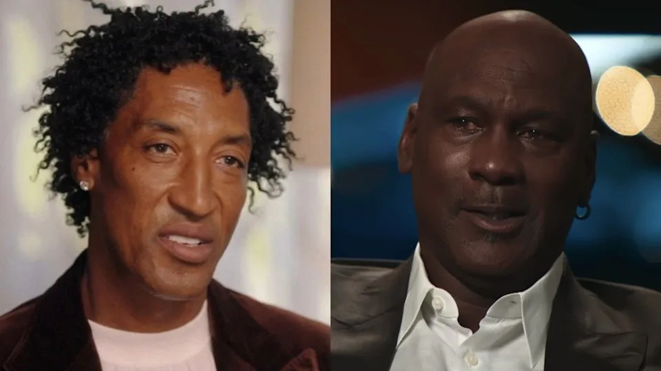  Scottie Pippen speaks with GMA, while Michael Jordan appears on NBA on NBC. 