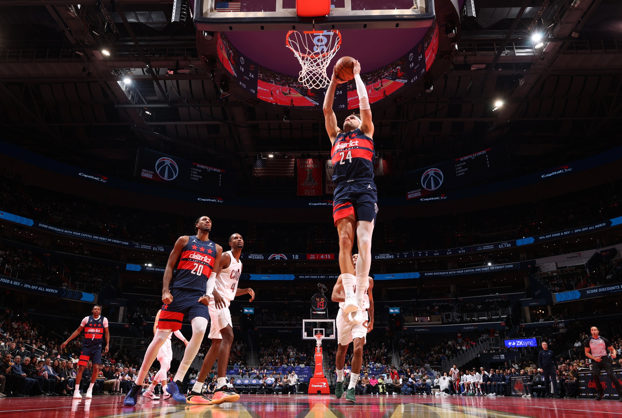 Washington Wizards wing Corey Kispert played well in the team’s 34-point loss to the Cleveland Cavaliers.