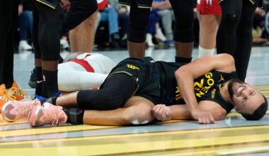 NBA scores: Rockets beat Warriors 104-100 as Steph Curry injured