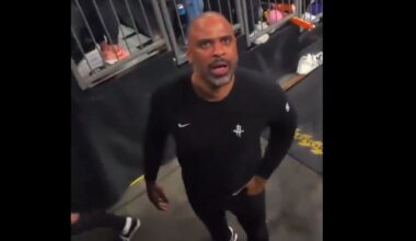 Ime Udoka talking to a heckler