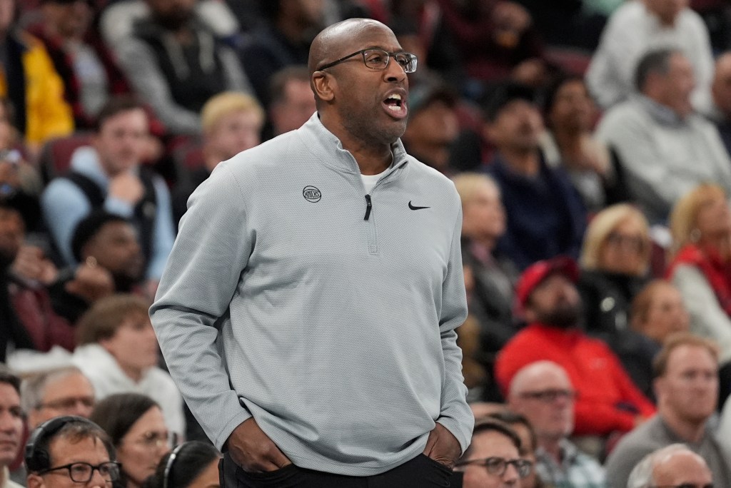 New York Knicks head coach Mike Brown during a game.