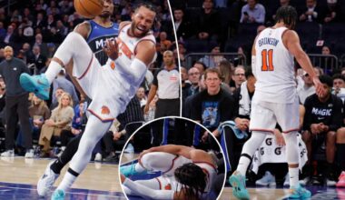 Jalen Brunson exits early against Magic in Knicks injury scare
