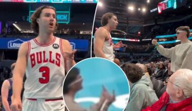 Hornets fan ejected after courtside exchange with Bulls' Josh Giddey