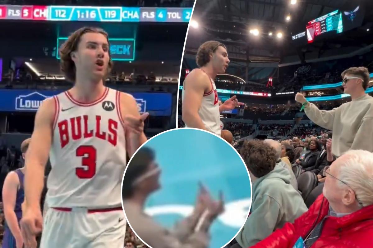 Hornets fan ejected after courtside exchange with Bulls' Josh Giddey