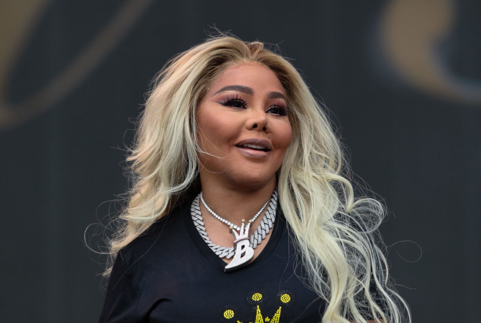 LAS VEGAS, NEVADA - MAY 06: Lil' Kim during the Lovers & Friends music festival at the Las Vegas Festival Grounds on May 06, 2023 in Las Vegas, Nevada. (Photo by Kaitlyn Morris/FilmMagic)
