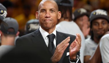 Indianapolis, Indiana, USA; Reggie Miller is seen after game six of the eastern conference finals between the Indiana Pacers and the New York Knicks for the 2025 NBA Playoffs at Gainbridge Fieldhouse. Mandatory Credit: Trevor Ruszkowski-Imagn Images