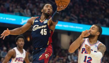 Mitchell's season-high 46 points lead Cavaliers to 132-121 victory over 76ers