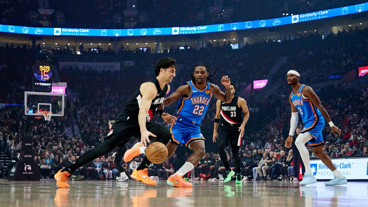Avdija and Trail Blazers rally from 22 down to hand Thunder their first loss, 121-119