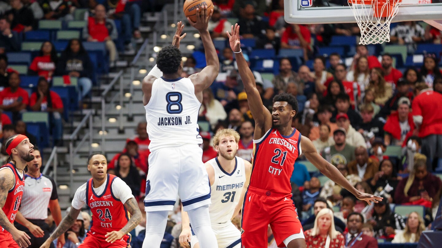 Jackson, Wells and Edey help the Grizzlies outlast the Pelicans 133-128 in OT